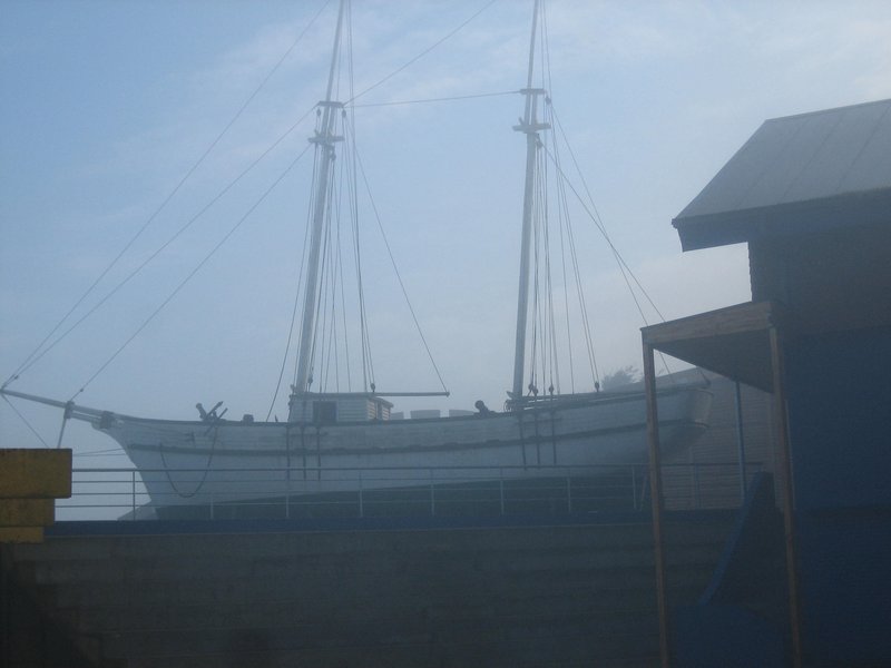 Boat in dry dock, Ancud