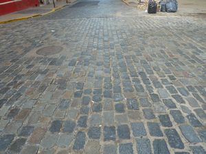 San Telmo walk on cobble stone roads