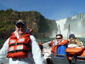 Iguazu Falls Argentina - Tom on speedboat