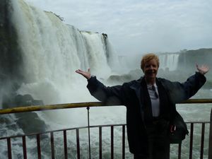 Iguacu Falls Brazil - holding up the waterfall