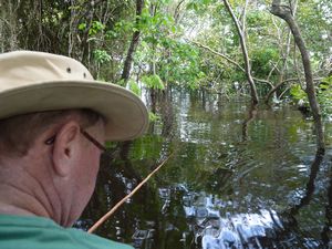 Floating along the tributaries - Tom fishing