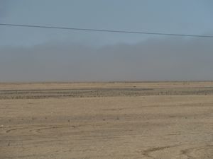 Dust cloud where desert meats Atlantic Ocean (2)