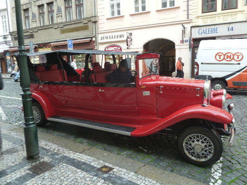 Old cars used to take tourist around Prague (1)