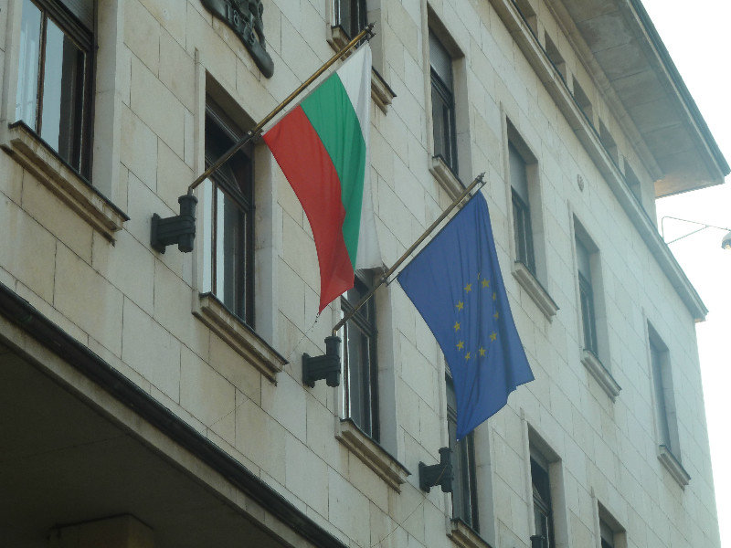Bulgaria and EU Flags