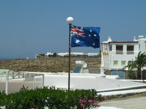 Australian flag at Central Mykonos