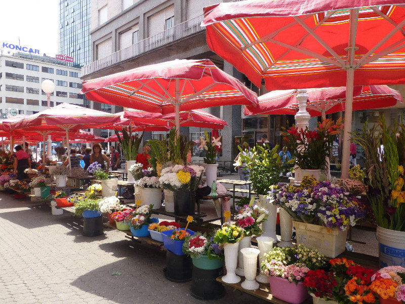 Zagreb flower market Croatia