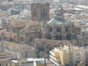 View of the city from the Alhumbra in Granada Spain