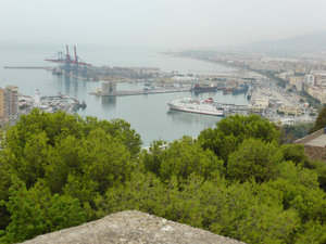 The harbour from the Alcazaba fortress in Malaga in southern Spain built in 8th and 11th centuries (14)