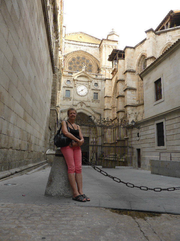 Pam outside Cathedral in Toledo in Spain south of Madrid (1)