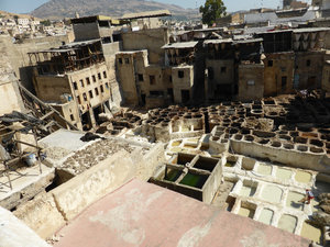 Tannery in the Medina in Fes Morocco
