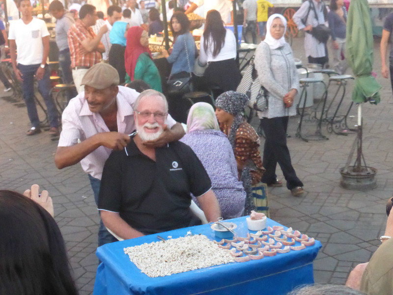 Djemaa El Fna Square in Marrakech these are false teeth