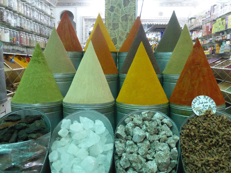 Marrakech Medina or Market Mounds of spices
