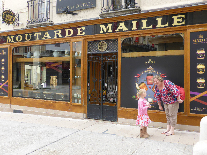Kerrie & Gemma outside the mustard shop in Dijon France 29 Sept