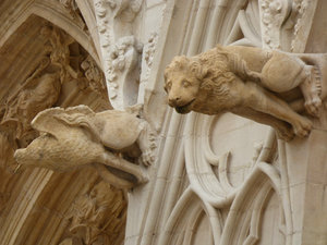 Gargoyles in Cathedral in Lyon in France 30 Sept 2013