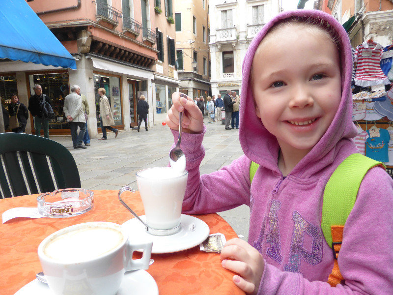 Time for a cappichino without coffee in Venice Italy 3 Oct