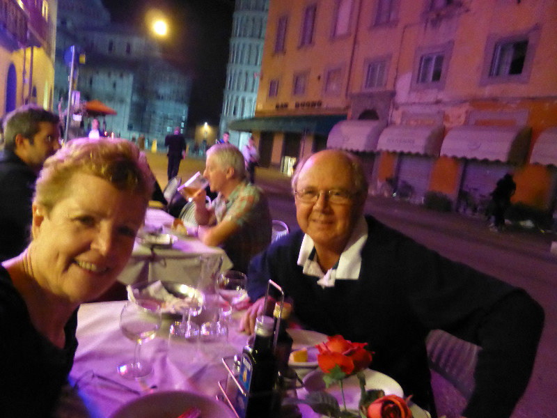 Dinner in front of Leaning Tower of Pisa Italy (4)