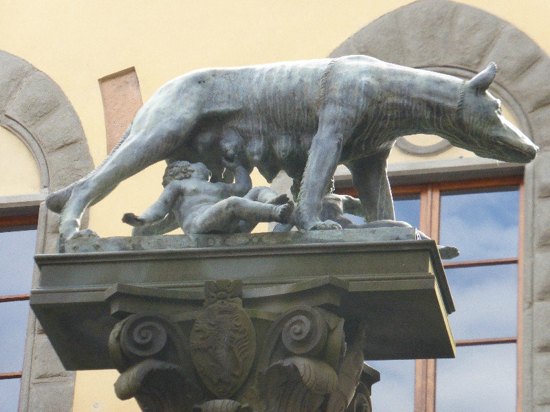 Romulus and Remus twins fed by the wolf Siena Tuscany Region Italy 12 Oct 2013