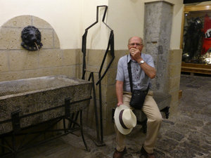 Tom looking interested in Naples Underground tour Italy 16 Oct 2013