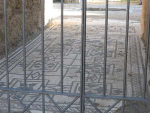 Mozaic floor in Pompeii Italy 17 Oct 2013