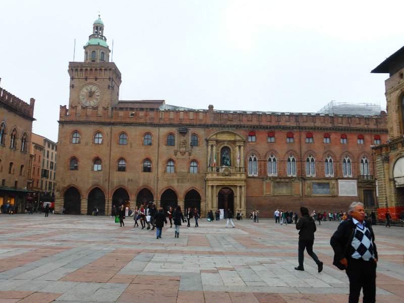 Palazzo D'Accursio Town Hall in Bologna Italy 21 October 2013