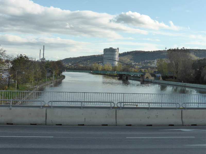 River Neckar in Stuttgart CBD Germany 29 Oct 2013