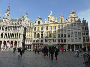 The magnificent buildings around Grand Place in Brussels Belgium 3 Nov 2013 (1)
