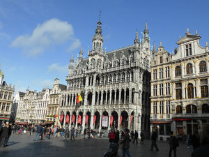 The magnificent buildings around Grand Place in Brussels Belgium 3 Nov 2013 (2)