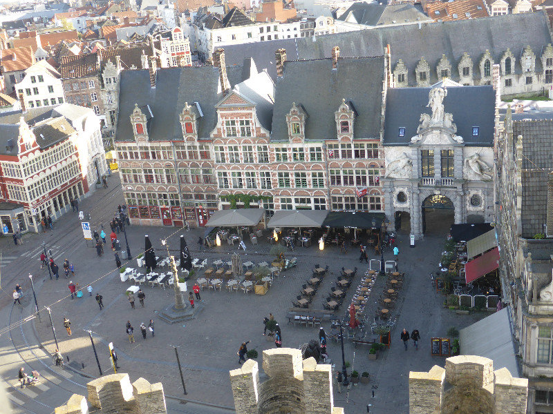 City views from Het Gravensteen or Castle of the Counts in Gent Belgium 3 Nov 2013 (4)