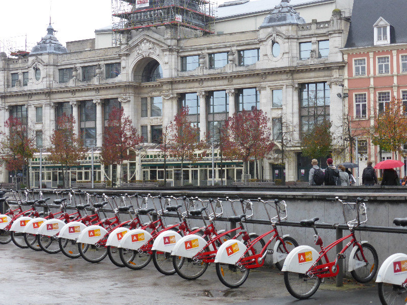 Little Red Bikes in Antwerp Belgium 6 Nov 2013