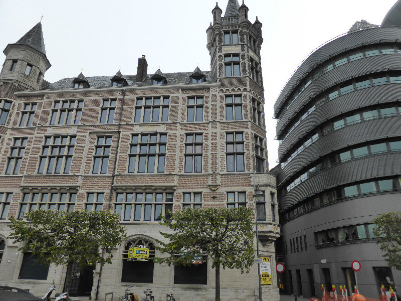 The blend of old and new in Antwerp Belgium 6 Nov 2013