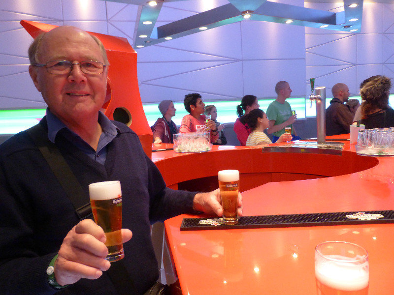 Tom enjoying his beer at the Heineken Experience in Amsterdam 8 Nov 2013