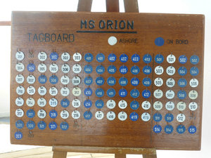 Orion tag off and on when we get off and on the ship
