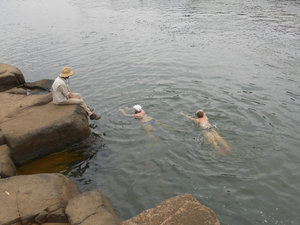 Tom swimming in Mitchell River