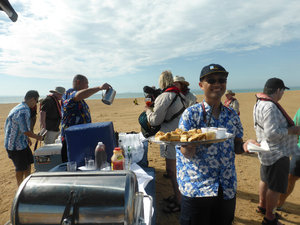 Stopping on the sand bar at Montgomery Reef for a bloody mary and sausage rolls  (13)