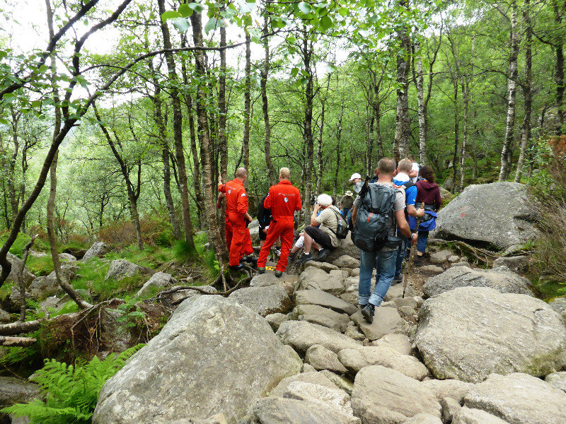 Pulpit Rock Walk someone sprained an ankle and had to go in Helecopter ambulance (1)