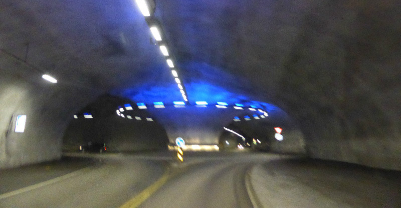 A Round-a-bout inside a tunnel near Bergen