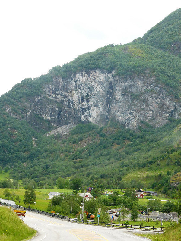 Road from Voss to Flam - many waterfalls and raging rivers in between tall mountains (8)