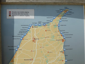 Showing all the beaches on the north coast of Denmark