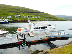 The boat we went on to see the cliffs near Vestmanna on Streymoy Island in the Faroe Islands