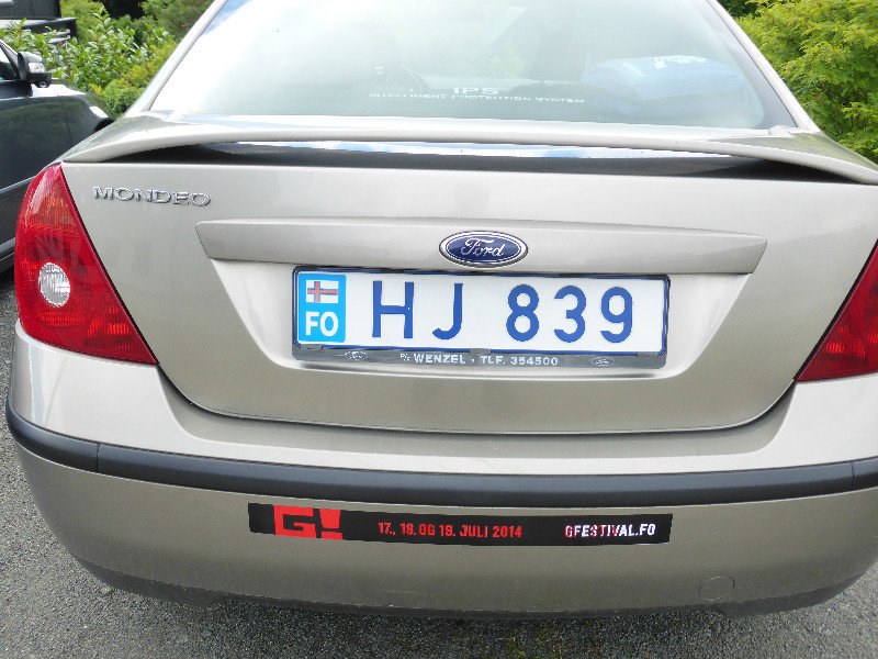 Faroe Island number plate