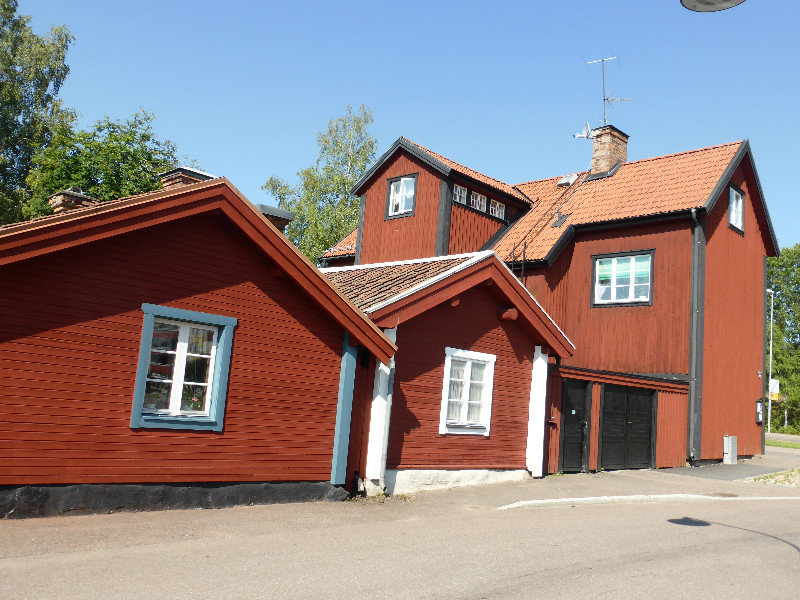 Houses painted with paint found down the copper mine in Falun in Dalara Region Sweden (1)