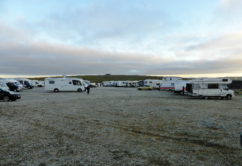 Where we parked over night at North Cape Norway to watch the Midnight Sun
