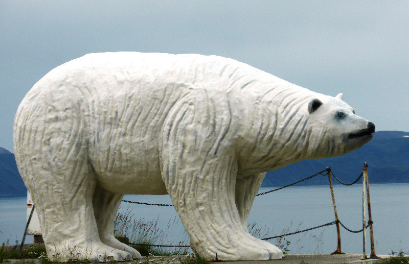 Polar bear is emblem of Hammerfest in northern Norway