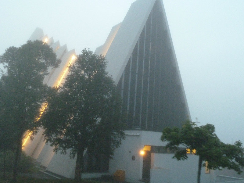 Arctic Cathedral in Tromso Norway - we went to midnight concert in fog
