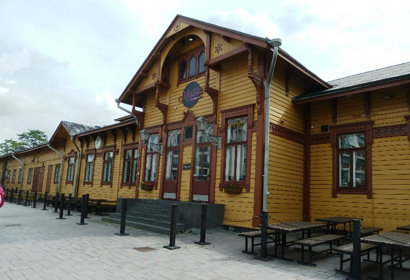 Old wooden buildings in Jyvaskyla Finland