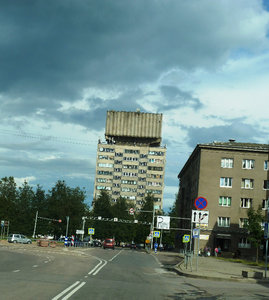 Typical Soviet buildings seen in Narva NE Estonia