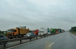 From St Petersburg to Moscow - 9 km traffic jam (1)