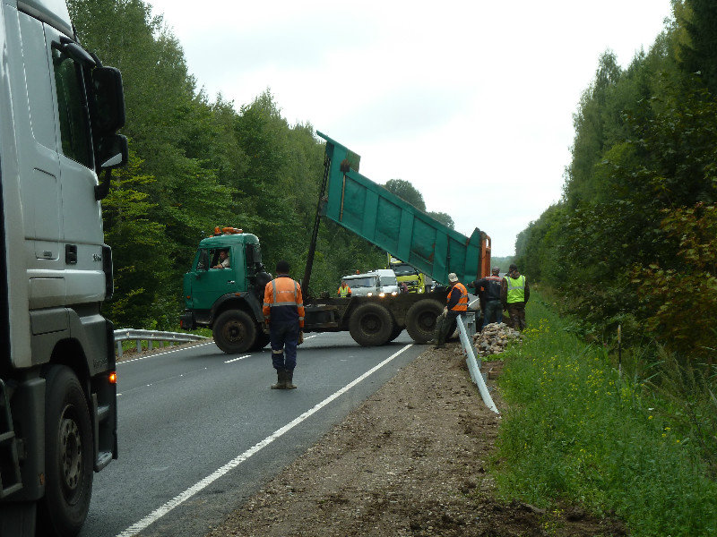 Moscow to Latvian - road blocked