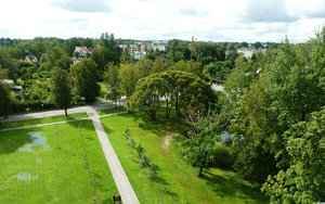 View from tower of Sigulda Evangelical Lutheran Church in Latvia