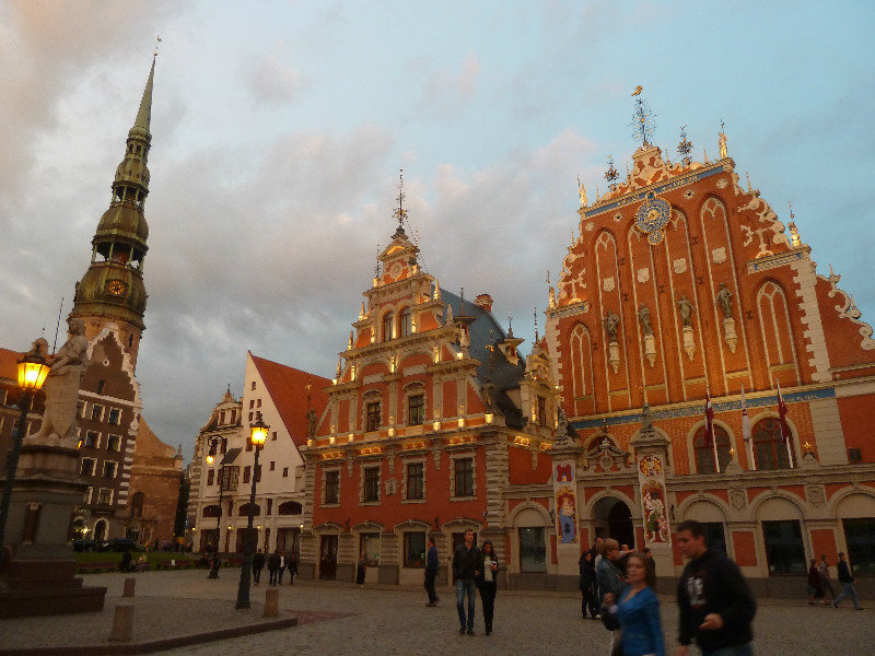 House of Blackheads and St Peters Church in Riga Latvia (1)